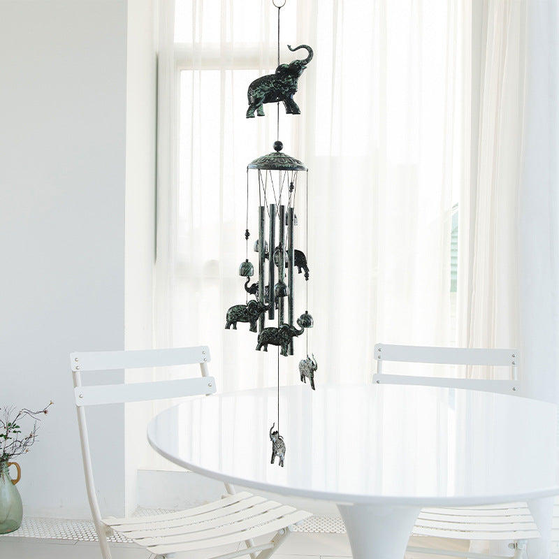 Wholesale Vintage Metal Green Wrought Iron Easter Wind Chimes